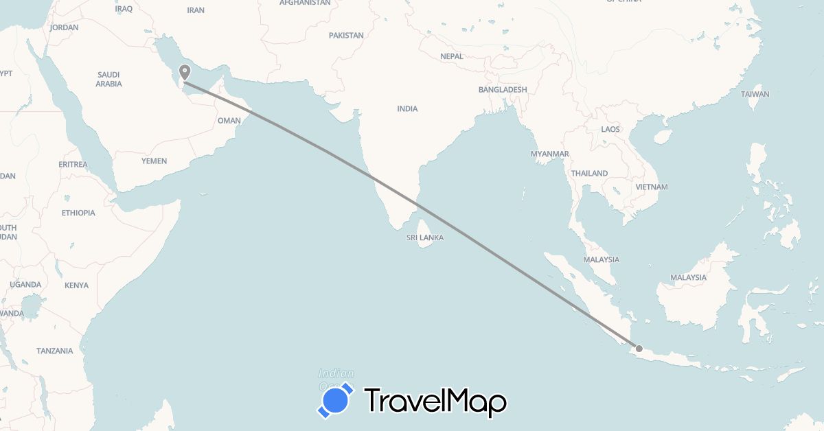 TravelMap itinerary: plane in Qatar (Asia)